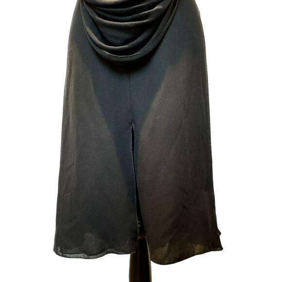 VALENTINO NWT $3720 Size 10 Black Silk Dress Gown Strappy Sequin Sexy Slit Drape - Picture 3 of 15